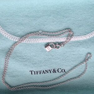 Tiffany & Co Silver Chain with Mini Lock, Adjustable, 15-17 inch